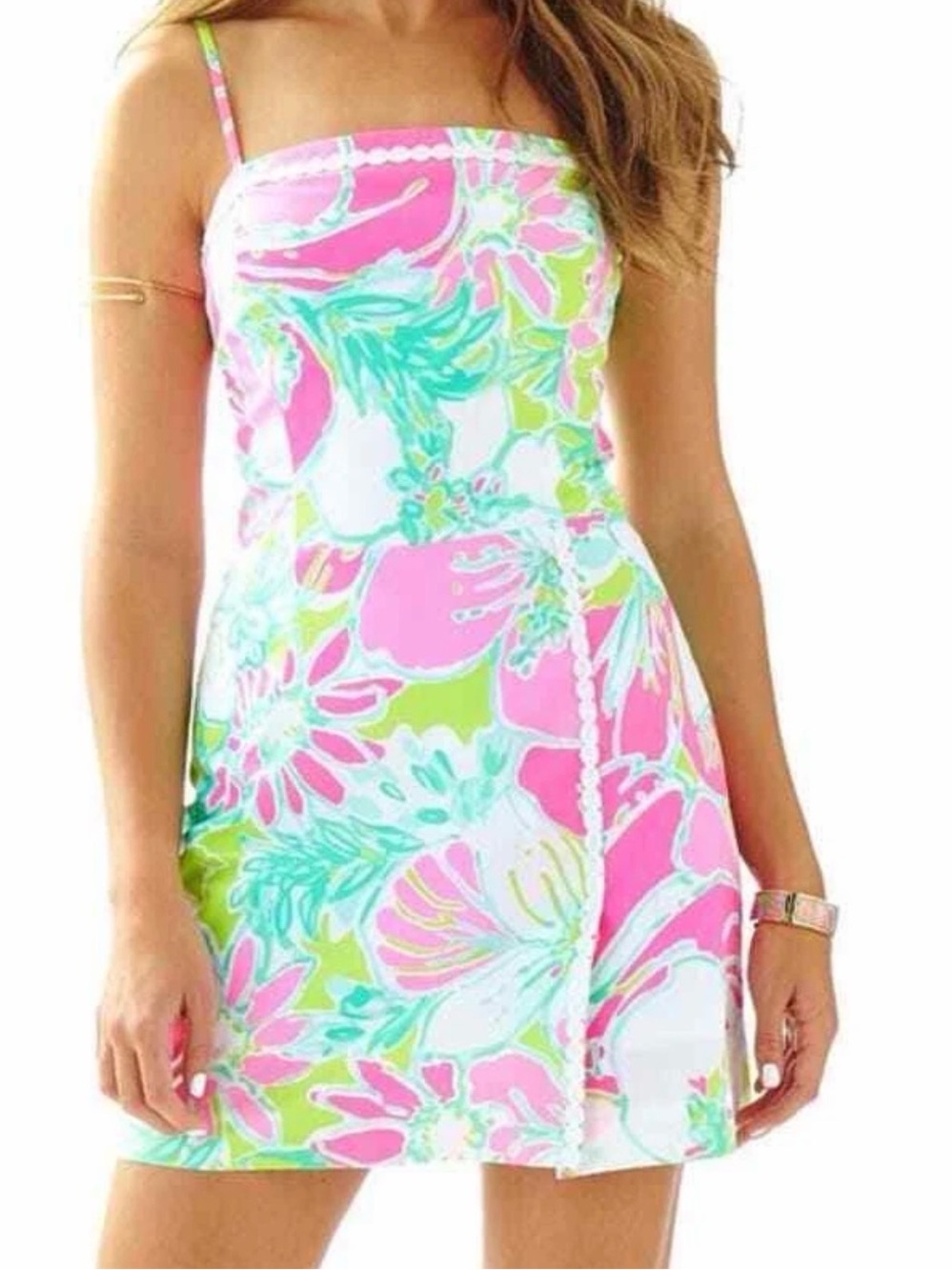 🌺 Lilly Pulitzer Jesse Skort Romper Pink, Green & White Floral Size 4